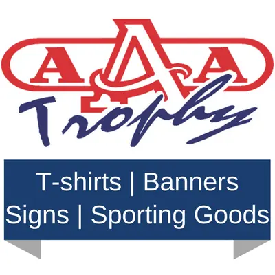 AAA Trophy T-Shirt and Sports Shop sponsor logo